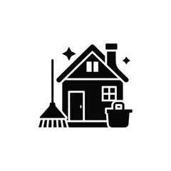 Clean House Icon Collection Featuring Home and Sparkle Symbols