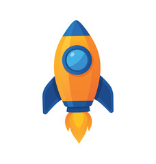 Cartoon Rocket Ship Taking Off vector