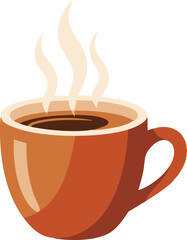 Hot steaming coffee in a cup, a perfect morning beverage