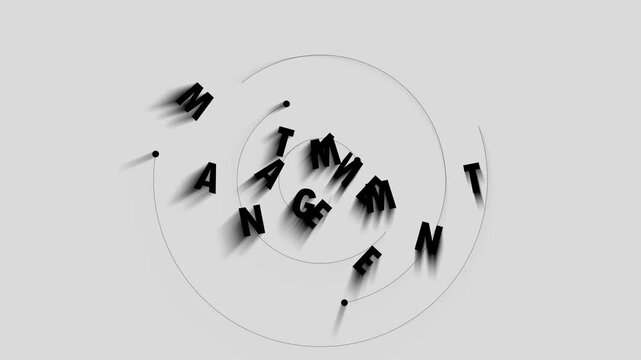 Time Management Text Animation with Minimal Circle Motion Graphics. Geometric Ring Text Motion Reveal. Modern Circle Stroke Text Intro.