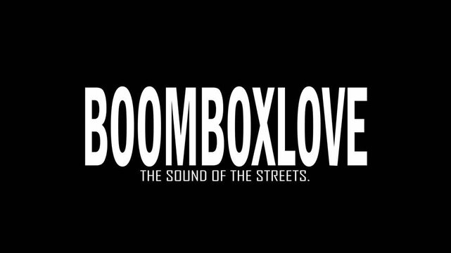 Stylish Split Boom Box Love Text Animation. Smooth  Boom Box Love Text Slide Intro Animation. Bold Typographic Boom Box Love Text Title Animation. 