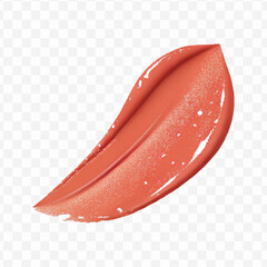 realistic 3d smooth glossy lipstick swatch smear smudge in different color style isolated on transparent background	
