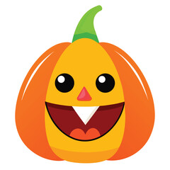 Charming cartoon pumpkin with whimsical candy corn eyes and a playful grin for halloween celebrations