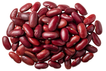Pile of red kidney beans isolated on transparent background