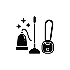 Pet Cleaning Icons Featuring Pet Bath and Grooming Glyph Style