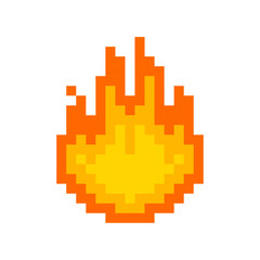 Fototapeta premium fire pixel. flame pixel icon