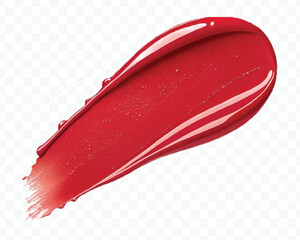 realistic 3d smooth glossy lipstick swatch smear smudge in different color style isolated on transparent background	
