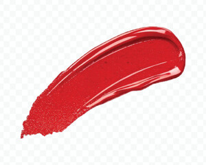 realistic 3d smooth glossy lipstick swatch smear smudge in different color style isolated on transparent background	
