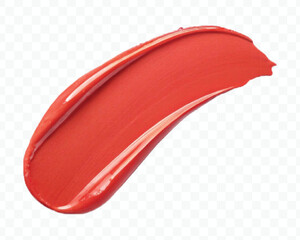 realistic 3d smooth glossy lipstick swatch smear smudge in different color style isolated on transparent background	
