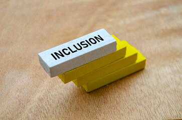 Inclusion steps represented by ascending red and yellow blocks