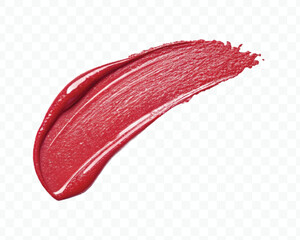realistic 3d smooth glossy lipstick swatch smear smudge in different color style isolated on transparent background	
