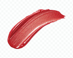 realistic 3d smooth glossy lipstick swatch smear smudge in different color style isolated on transparent background	
