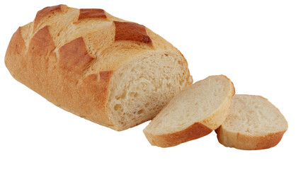 Baked bread cut out isolated transparent background