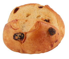 Dried Fruit Bread cut out isolated transparent background