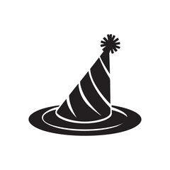 Festive Party Hat Silhouette for Celebrations and Birthday Events
