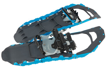 Double snow boots cut out isolated transparent background