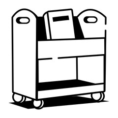 A hand drawn style icon of book stack

