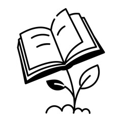 A hand drawn style icon of book stack

