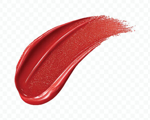 realistic 3d smooth glossy lipstick swatch smear smudge in different color style isolated on transparent background	
