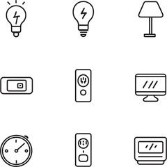 Smart Light Control Panel Line Drawing For Interface