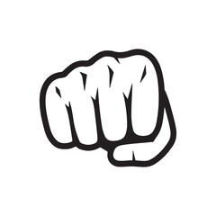 Obraz premium Powerful Hand Fist Punch Gesture Line Art Vector Design