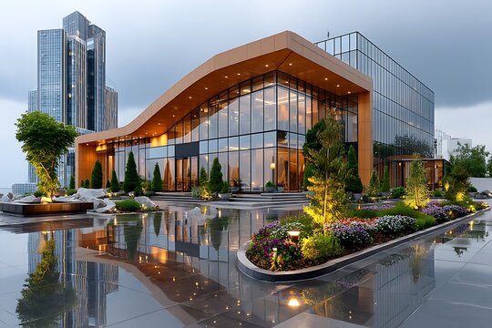 Modern architectural building exterior design high resolution picture