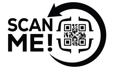 QR code scan icon set. Scan me frame. QR code scan for smartphone. QR code for mobile app, payment and identification. Vector illustration.