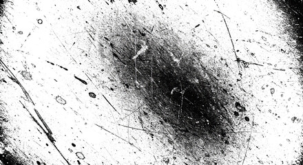 Black Irregular Splatter with Scratch Texture on Transparent Background