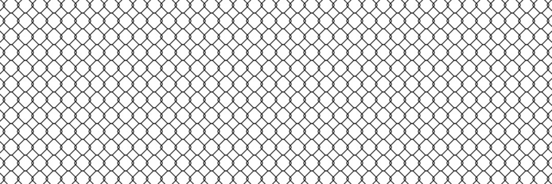 Steel wire chain link fence. Vector illustration