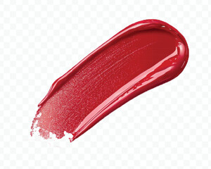 realistic 3d smooth glossy lipstick swatch smear smudge in different color style isolated on transparent background	
