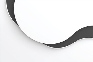 Minimalist black and white wavy abstract background with layered paper cut style for business design.