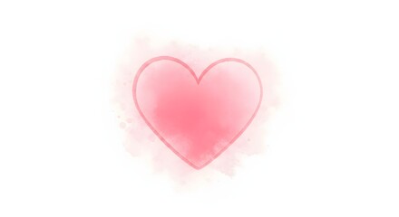 Delicate Watercolor Pink Heart A Gentle Expression of Affection and Love, Perfect for Valentine's Day and Romantic Designs
