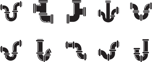 Pipe Vector | Industrial Tubing Illustration for Plumbing and Construction
