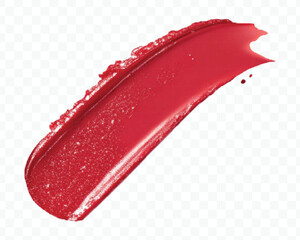 realistic 3d smooth glossy lipstick swatch smear smudge in different color style isolated on transparent background	
