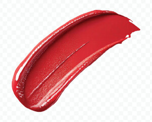 realistic 3d smooth glossy lipstick swatch smear smudge in different color style isolated on transparent background	
