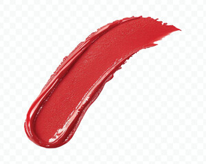 realistic 3d smooth glossy lipstick swatch smear smudge in different color style isolated on transparent background	
