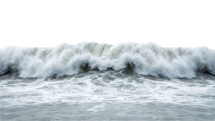 Fototapeta premium Powerful ocean wave crashing white foam water surf