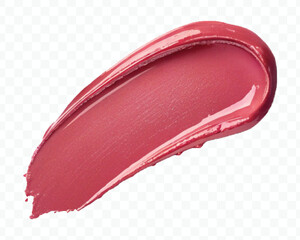 realistic 3d smooth glossy lipstick swatch smear smudge in different color style isolated on transparent background	
