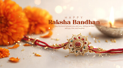 Celebration of Raksha Bandhan with Beautiful Rakhi and Festive Decorations