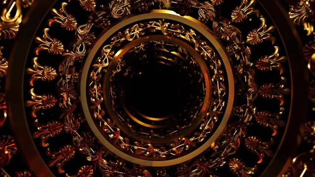 Classic Frame Gold Ornamental Frame is motion footage for festival films and cinematic in art deco scene. Also good background for scene and titles, logos