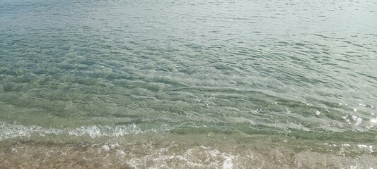 view of the Mediterranean sea water in Italy