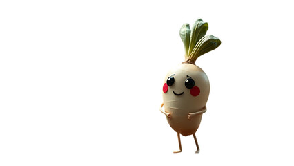 Isolated Cartoon Turnip Character isolated on transparent background