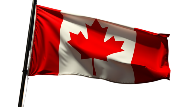 Isolated Canadian Flag isolated on transparent background