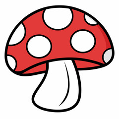 Cartoon Mushroom Icon Vector Design.