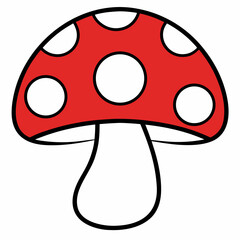 Cartoon Mushroom Icon Vector Design.