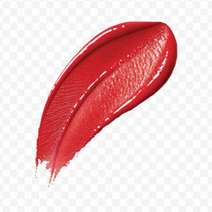 realistic 3d smooth glossy lipstick swatch smear smudge in different color style isolated on transparent background	
