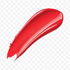realistic 3d smooth glossy lipstick swatch smear smudge in different color style isolated on transparent background	
