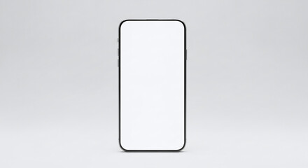 Smartphone with Blank Screen on Gray Background. Ai generation
