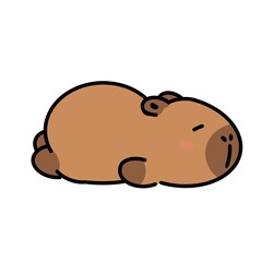 Capybara Taking A Napping