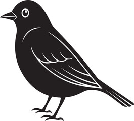 Obraz premium Simple black silhouette of a standing bird with fine outlines and minimalistic design